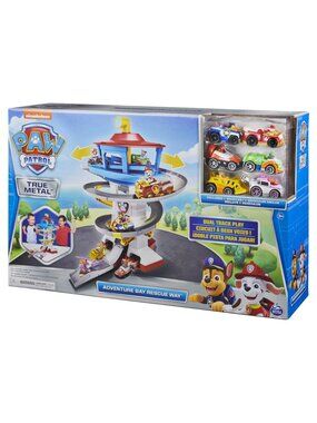 New in Box-PAW Patrol True Metal Adventure Bay Lookout  Way w/ 6 Metal Vehicles